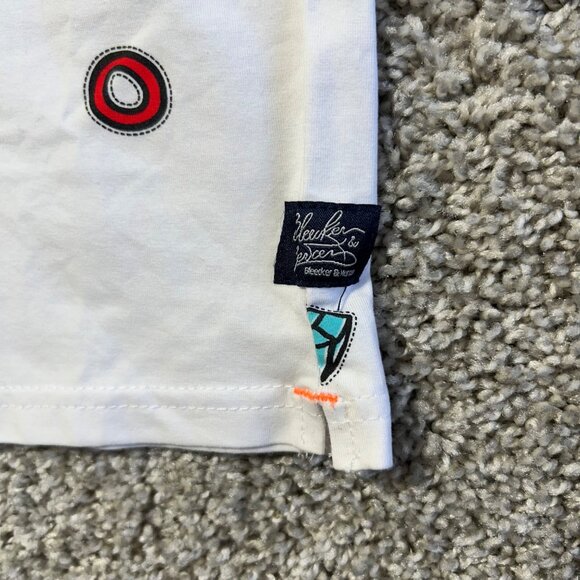 Blecker & Mercer Mens Sz L Boss Vibes Only White Graphic Tee Casual Shirt - Picture 6 of 8